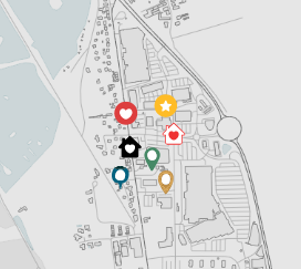 Ukázka značek na mapě místa